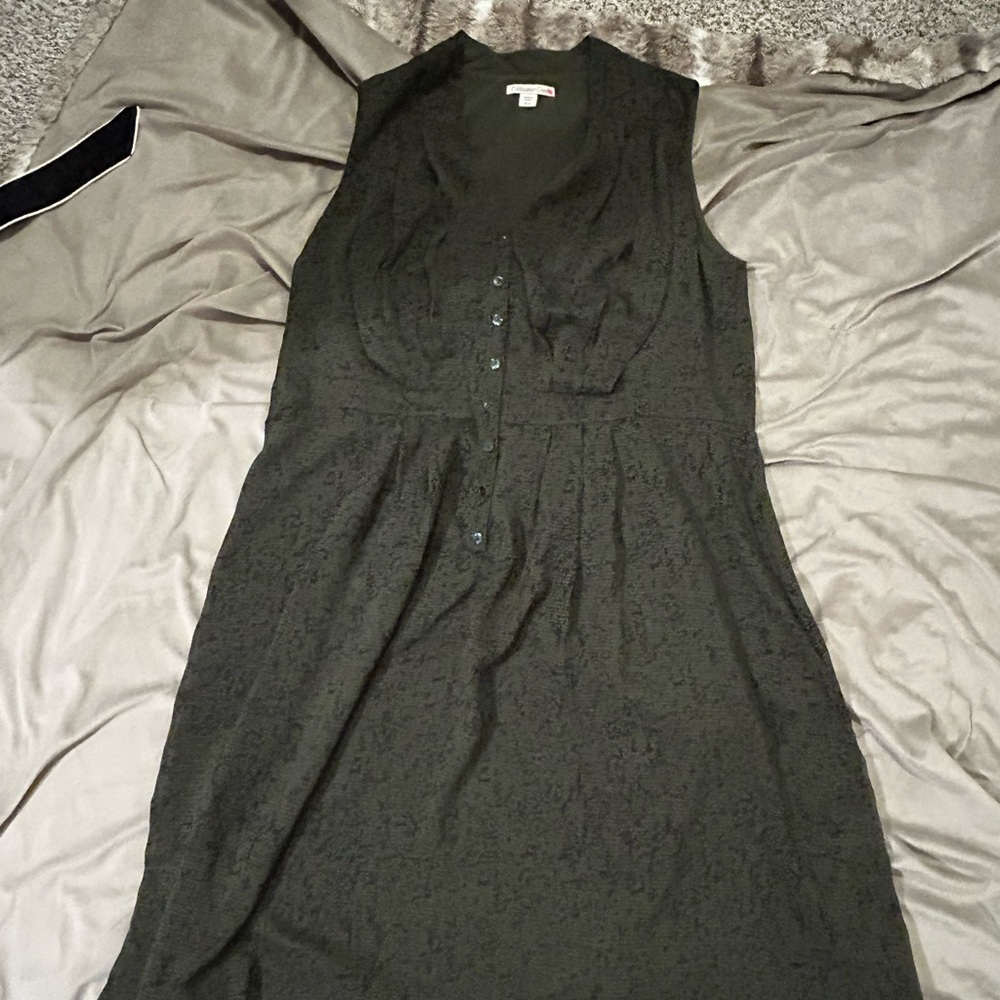 Coldwater Creek green and black sleeveless light weight dress. Very cute